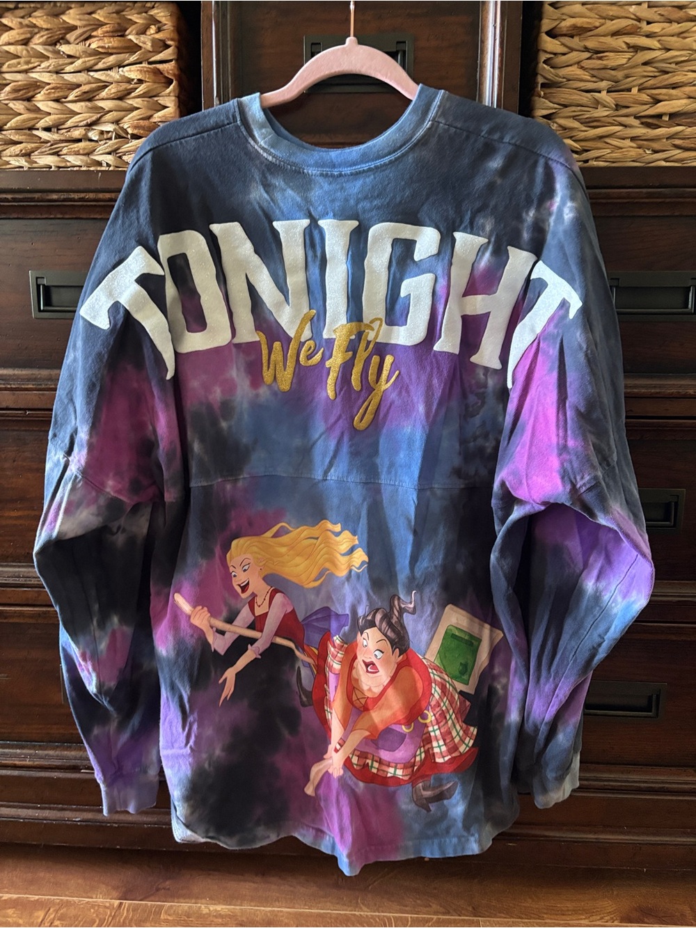 Disney Purple & Black Tie-Dye "Tonight We Fly" Graphic Sweatshirt